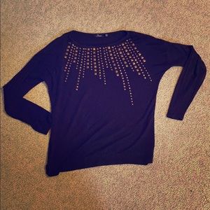 Sleek, Black Golden Gemmed Professional Top